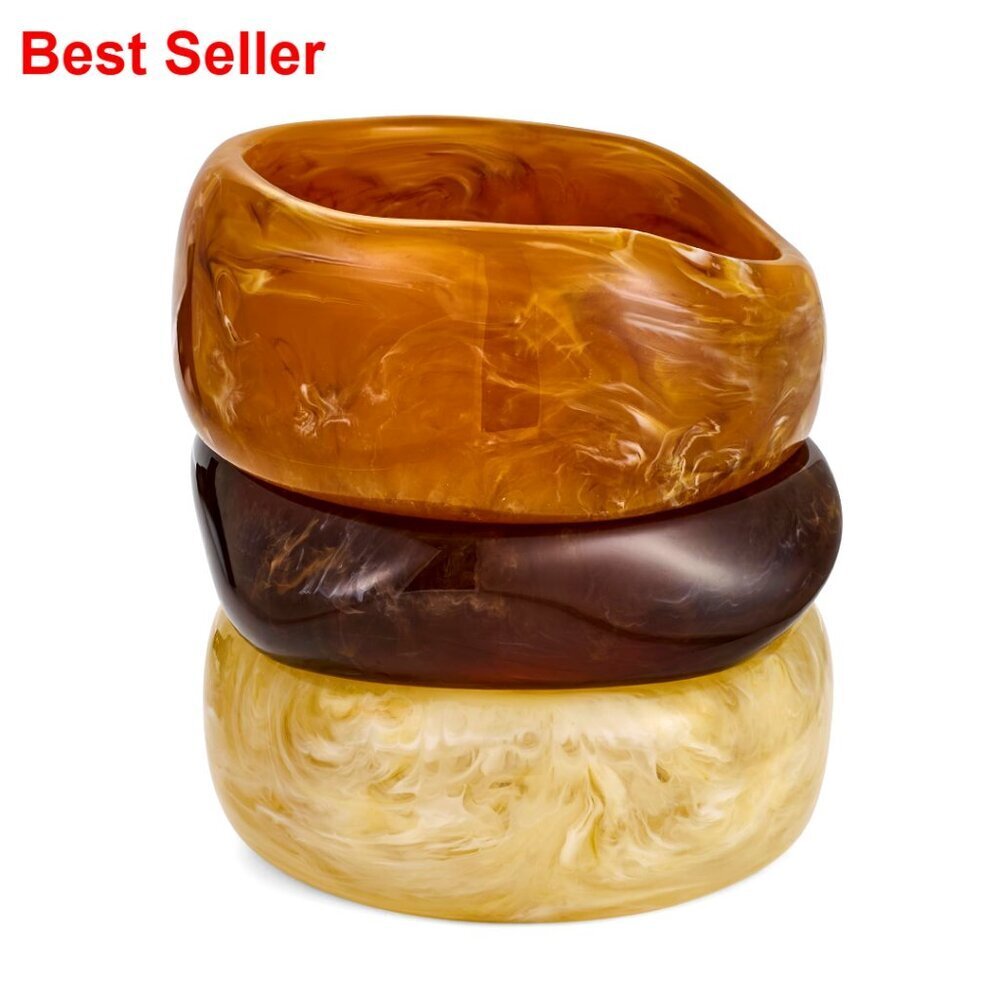 Chunky Acrylic Resin Bangle Bracelets Set for Women